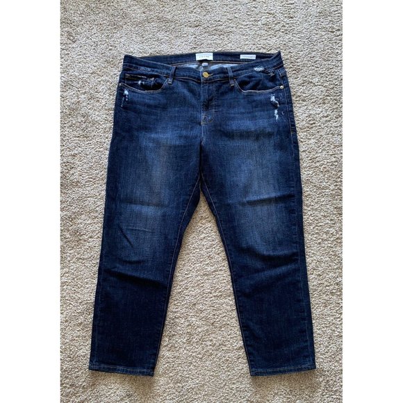 FRAME Le Garcon Crop Comfort Stretch Blue Jean Plus Size 33 - Picture 1 of 9